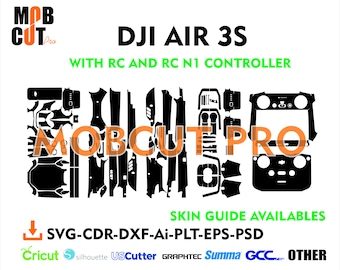 dji air 3s skin vectorbestand met rc-n2 en rc-2 skin vector skin-sjabloon