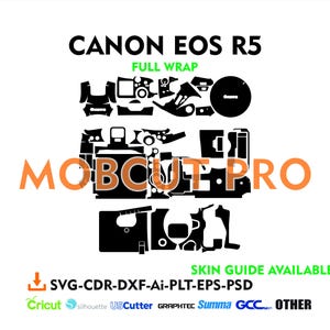 canon EOS R5 skin cut file skin vector template
