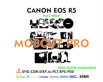 canon EOS R5 skin cut file skin vector template