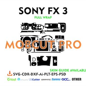sony fx3 skin cut file skin vector template