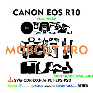 canon EOS R10 skin cut file skin vector template
