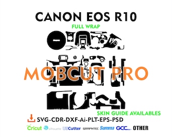 canon EOS R10 skincut-bestand skinvectorsjabloon