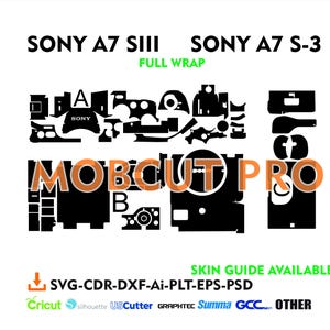 sony a7siii sony a7s3 skin cut file skin vector template