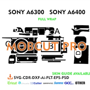 sony a6300 and sony a6400 skin cut file skin vector template