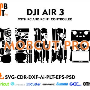 dji air 3 Skin Template Vector file templete skin die cut