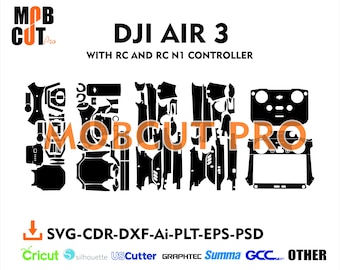 dji air 3 Skin Template Vector-bestand op de huid van de huid gestanst
