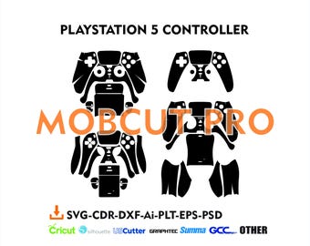 Plantilla de skin para mando de PS5, archivo vectorial (descarga digital)