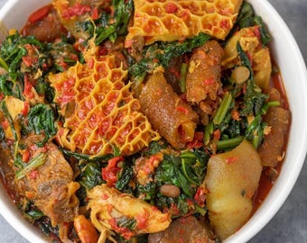 Fufu Aiyetoro/ Nigeria fufu (cooked)swallow-5 wraps per pack)- ships frozen. Microwave for 1 minute.