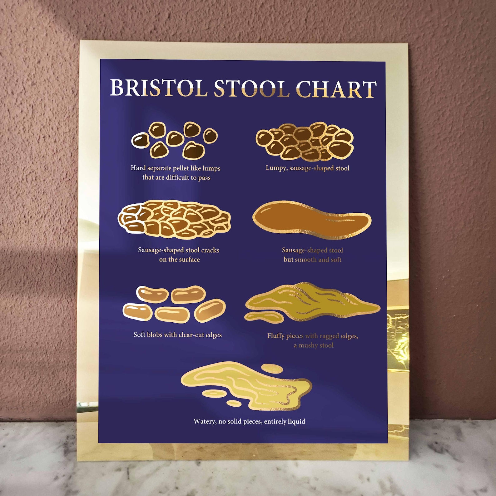 2 Bristol Stool Chart Poop Color Poster Digestive Health Medical Art ...