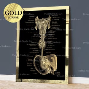 Vagus Nerve Poster Gold Anatomy Art Neurology Art Medical Art Scientific Art Neuroscience Art Nervous System Doctor Office Gift Clinic Decor