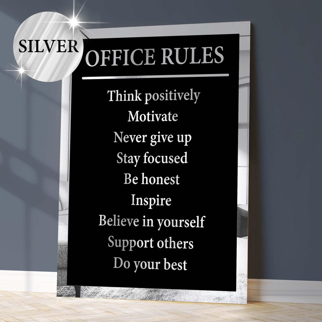Office Rules Poster Motivational Wall Art for Workplace Positive Sign ...