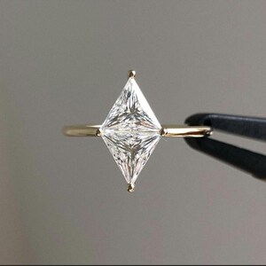 4.0ct Two Triangle Moissanite Diamond Wedding Ring, Two Opposite Diamond Engagement Ring, Unique Gift Ring