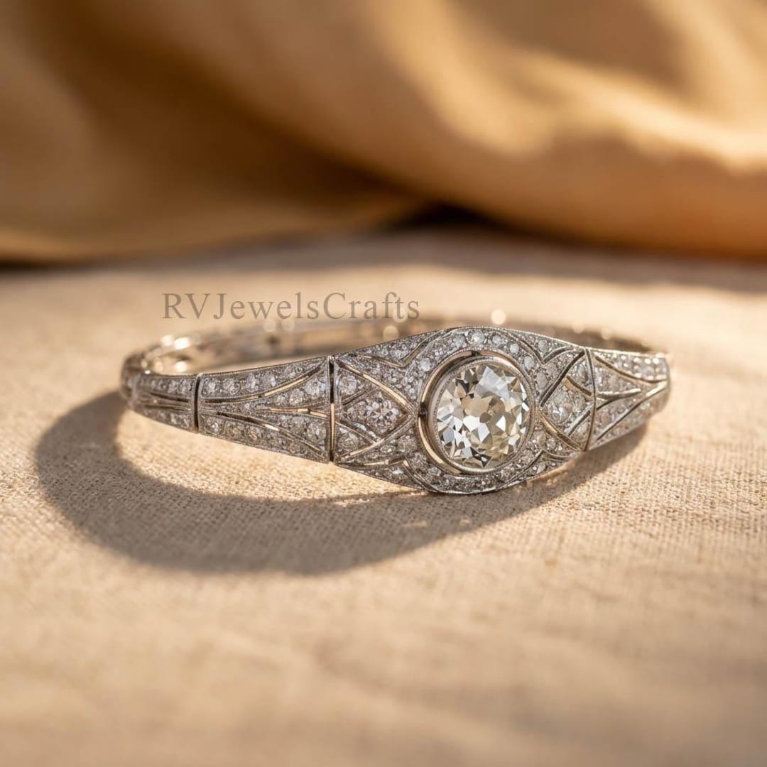 Vintage 925 Sterling Silver Bracelet, Art Deco Filigree Bracelet for Her - Etsy