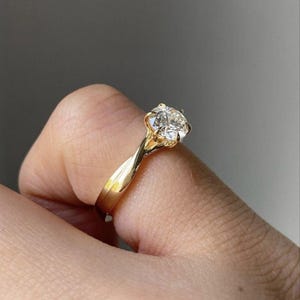 1.0Ct Round Cut Moissanite Diamond Wedding Ring, 14K Gold Ring, Engagement Ring, Promise Ring