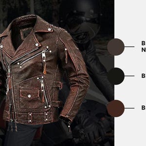 Vintage Motorcycle Biker Jacket, Handmade Biker Bomber Jacket, Brando Cafe Racer Cowhide Leather Jacket, Best For Biker Riding, Retro Bikers