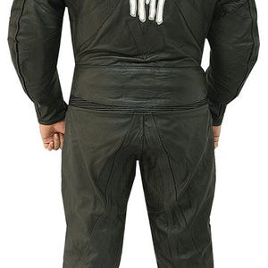 Combinaison de motard en cuir pour homme Dark Knight 1 pièce pour moto racing | Combinaison de protection moto en cuir noir Outfit - Cadeau pour lui