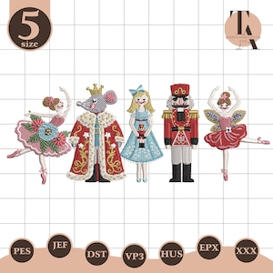 Christmas Mouse Ballet King Nutcracker Embroidery File, Christmas Pattern Embroidery Design, Merry And Bright Idea, Christmas Gift