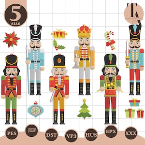 Christmas Nutcracker Embroidery Designs Bundle, Winter Christmas Machine Embroidery, Christmas Embroidery Files