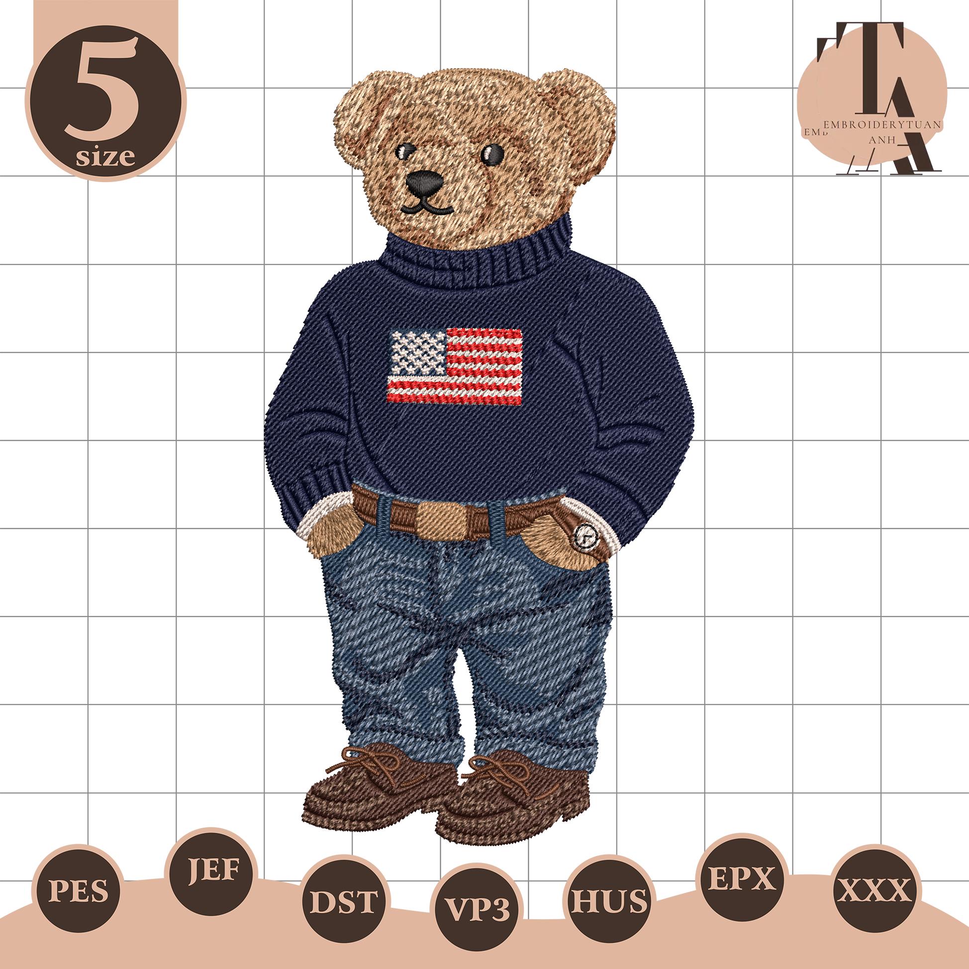 Teddy Bear Flag Sweater - Etsy