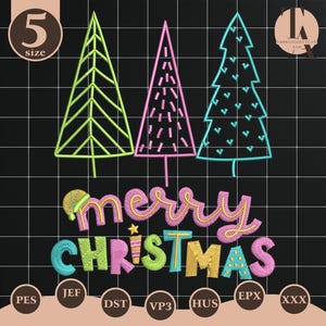 Merry Christma Embroidery Designs, Christmas Vibes Machine Embroidery, Christmas Embroidery Files, Digital Download