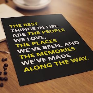 Best Things in Life Quote Print, Motivational Typography Poster Life Quote Printable Wall Art Makeover Home Apartment Decor Digital Download
