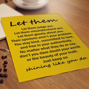 Let Them Inspirational Quote Wall Art, Let Them Trendy wall Art Print, Let Them Affirmation Printable, Motivational Poster, Instant Download
