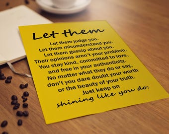 Inspirational Let Them Poem wall art Print, Motivational Printable Wall Decor Digital Download