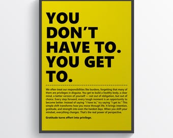 Du behöver inte. Du får utskrivbar motivationsposter, positivt tänkesätt-citat, väggkonst för kontor, hem, gymdekor, digital nedladdning