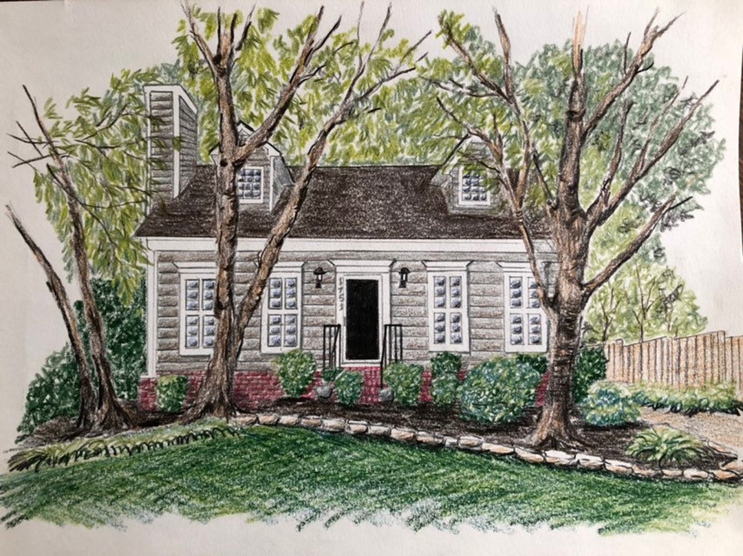 Handdrawn Colored Pencil Rendering Etsy