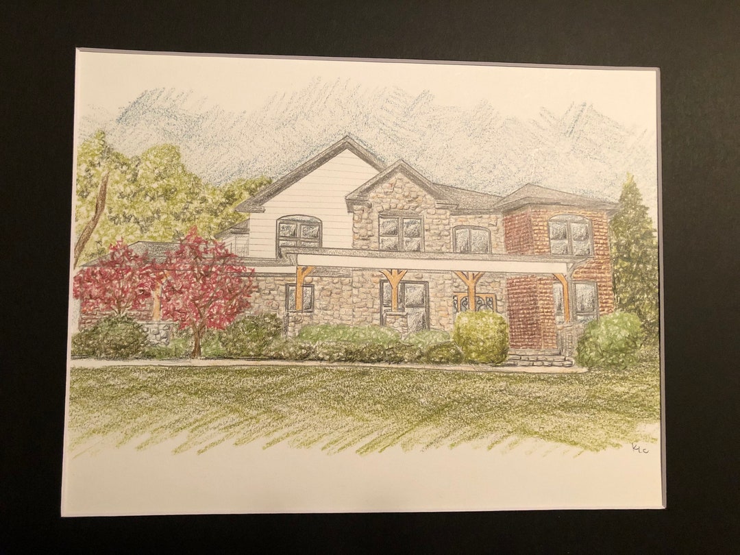 Handdrawn Colored Pencil Rendering Etsy