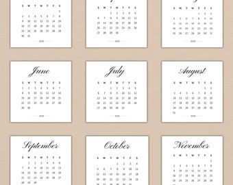 2025年ミニカレンダー（印刷可能PDF、3 x 5インチ、小型カレンダー