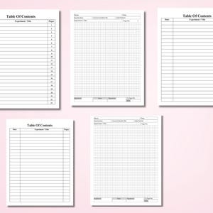 Printable Lab Notebook 120 Pages , Lab Book, Laboratory Notebook, Table ...