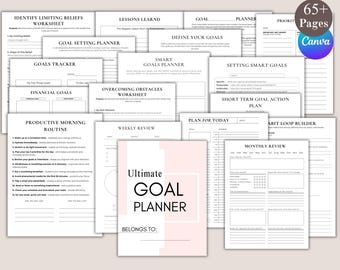 Ensemble d'agendas imprimables, quotidiens, hebdomadaires, mensuels, trimestriels, objectifs annuels, SMART Goal, Vision board, long terme, PDF modifiable, Ultimate