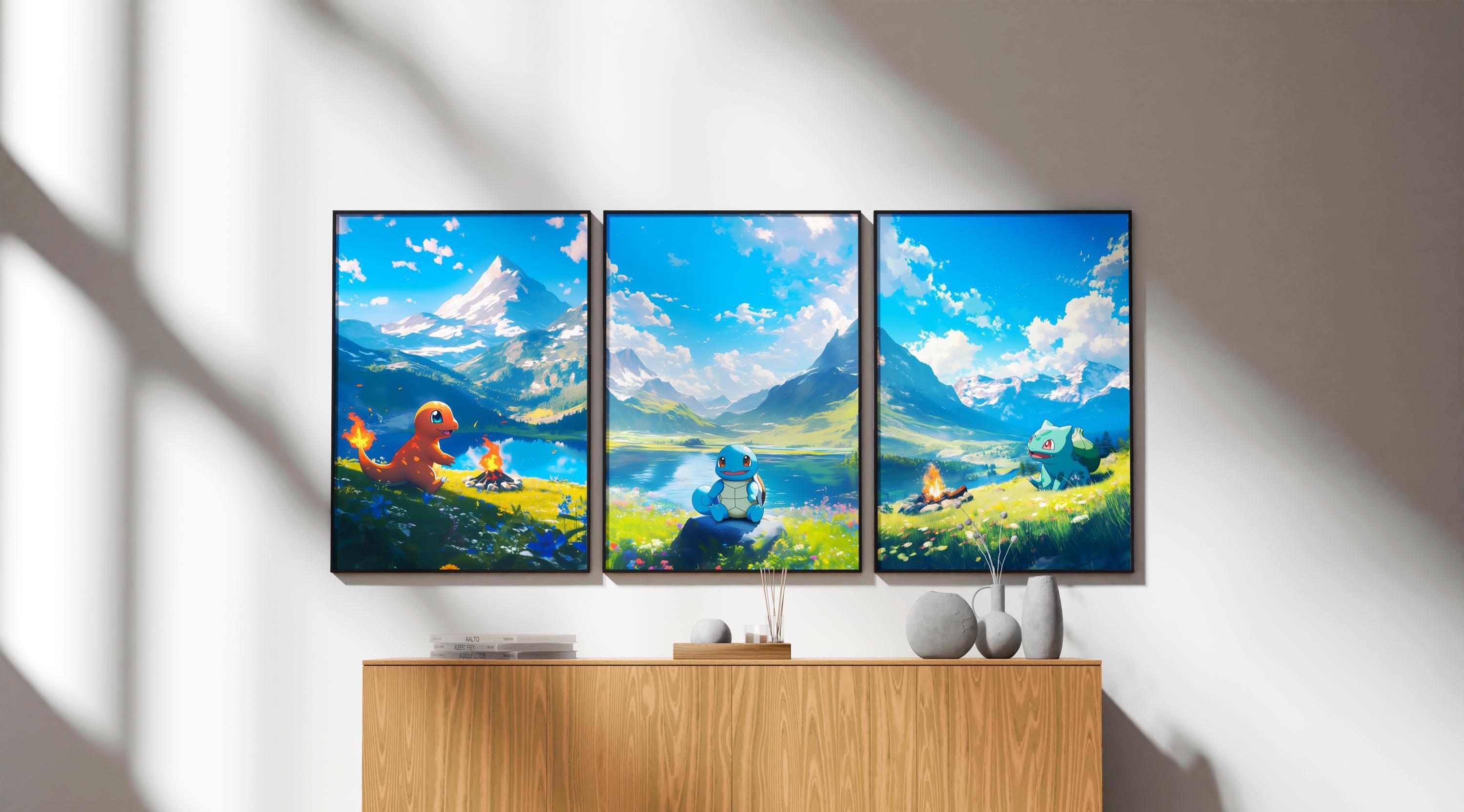 AI - Charmander Anime Art Print: Gamer Home Decor (Digital Download