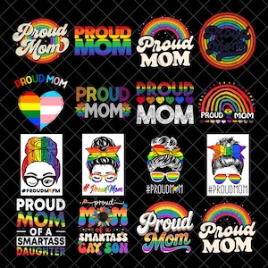 LGBT Proud Mom PNG Bundle, Pride Month Png, Free Mom Hugs Png, Rainbow Gay Pride Png, Proud Mom Png, Rainbow Heart Png, Instant Download