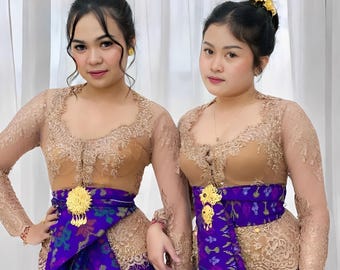 Full Payet Front Kebaya Blouse Premium Fabric Elegant,Bali Kebaya,Balinese Dress,Kebaya Bali,Bali Blouse,Balinese Kebaya,Kebaya Vintage