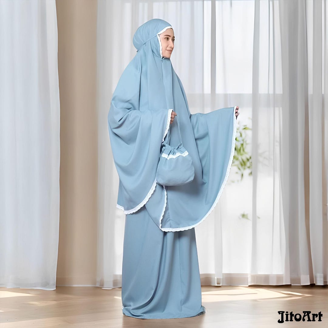 Praying Robe Micro Cotton Adult Travel Prayer Robe Elegant and Comfortable,mukena ...