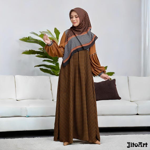 Lurik Babydoll Dress Handwoven Indonesian Striped Cotton Tunic Modern Modest Artisan Loose Fit
