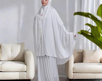 Maya 2in1 Rayon Mukena Elegant Jumbo in Broken White,Mukena,Muslim Prayer Dress,Muslim Prayer Attire,Prayer Outfit,Muslim Prayer Clothes