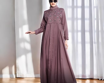Bilqis eenvoudige katoenen gamis-jurk dames eigentijds bescheiden moslim maxi-jurk originele islamitische kleding voor volwassenen