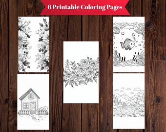 Printable Coloring Pages -  Bold and Easy Coloring Pages for Adults, Nature, Animals, Builds, Relaxing Activity for Adults and Kids - Part 2