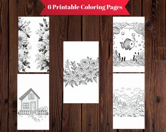 Printable Coloring Pages -  Bold and Easy Coloring Pages for Adults, Nature, Animals, Builds, Relaxing Activity for Adults and Kids - Part 4