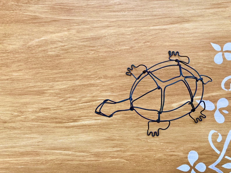 Turtle Sculpture, Wire Art, Minimal Home Decor image 6