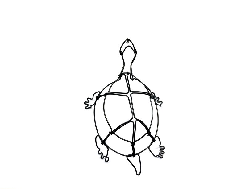 Turtle Sculpture, Wire Art, Minimal Home Decor image 2