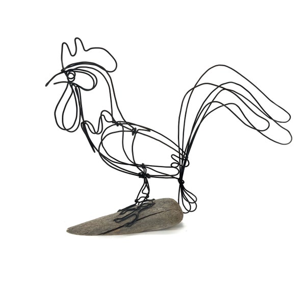 Rooster Wire Sculpture, Chicken Wire Art, Minimal Art Design, Three Dimensional Sculpture, Perfect Gift!