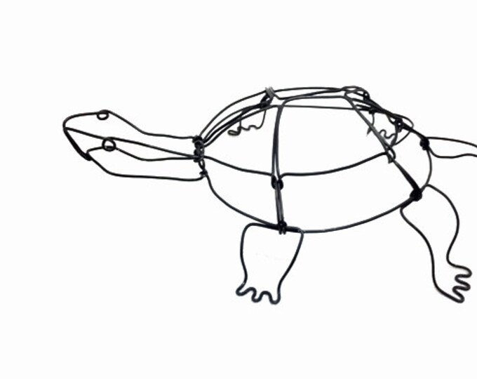 Turtle Wire Sculpture Wire Art Minimal Wire Sculpture Etsy
