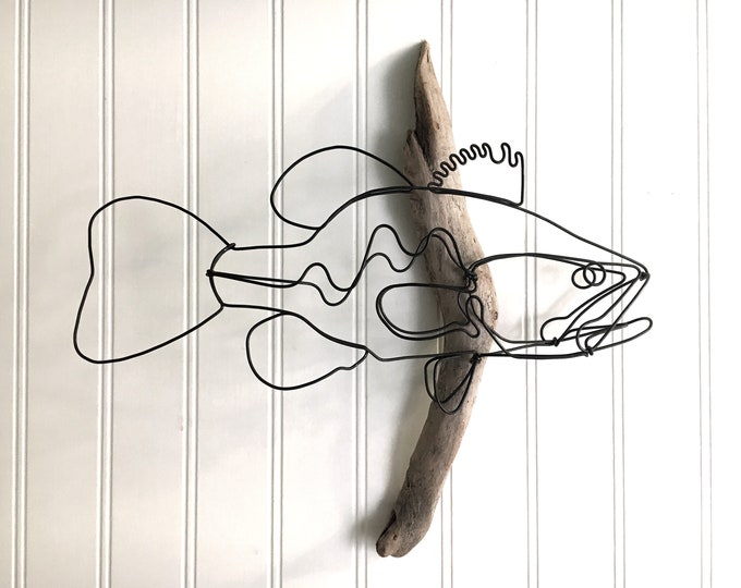 Bass Fish Wall Art Bass Wire Sculpture Fish Art Fish Wall Etsy