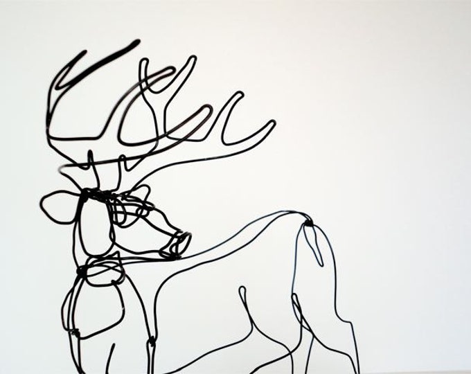 Deer Wire Sculpture Etsy