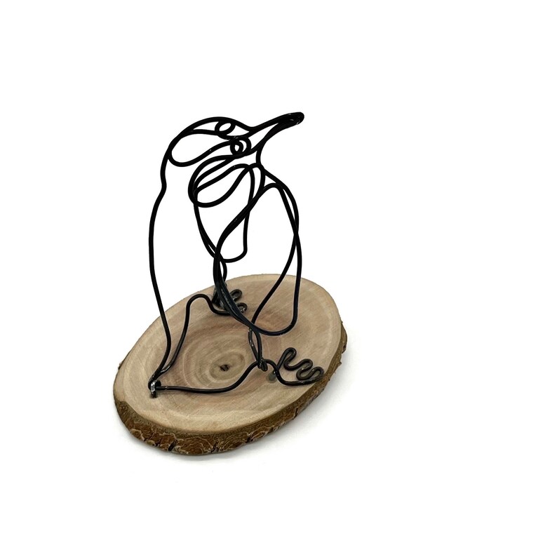 Penguin Wire Sculpture, Penguin Wire Art, Minimal Wire Sculpture image 7