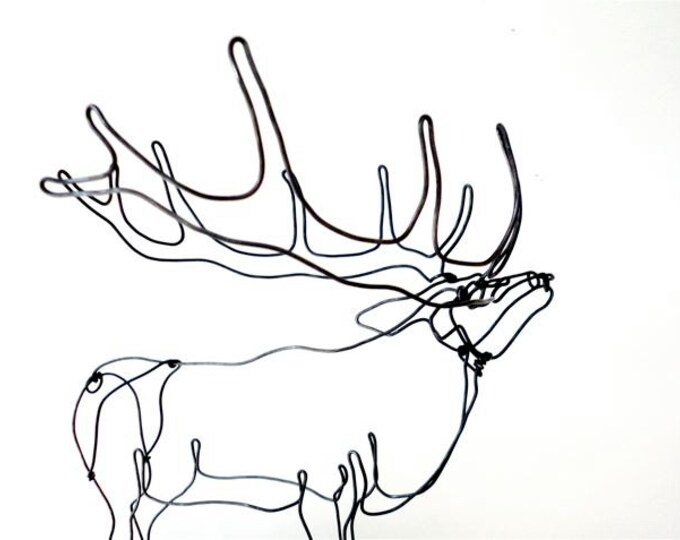 Elk Wire Sculpture Etsy